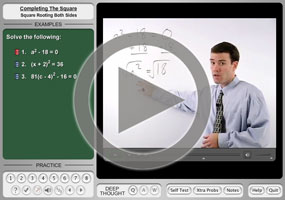 Quadratic Equations: Square Root Method on MathHelp.com